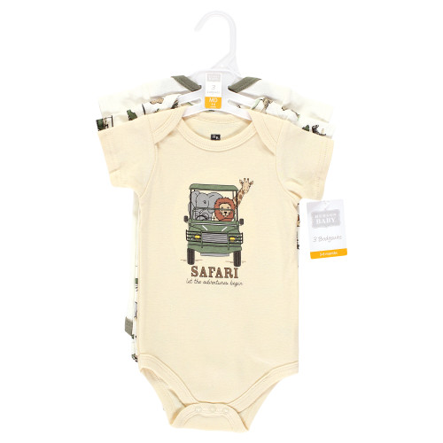 Hudson Baby Cotton Bodysuits, Going On Safari 3-Pack