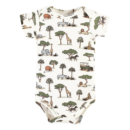Hudson Baby Cotton Bodysuits, Going On Safari 3-Pack