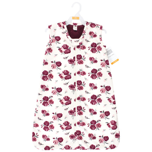 Hudson Baby Plush Faux Fur Sleeping Bag, Wearable Blanket, Rose