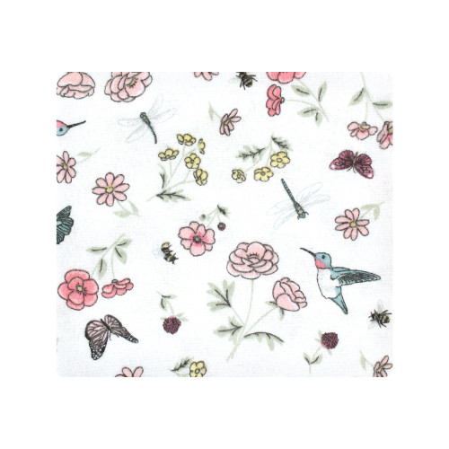 Hudson Baby Cotton Flannel Receiving Blankets Bundle, Hummingbird Garden