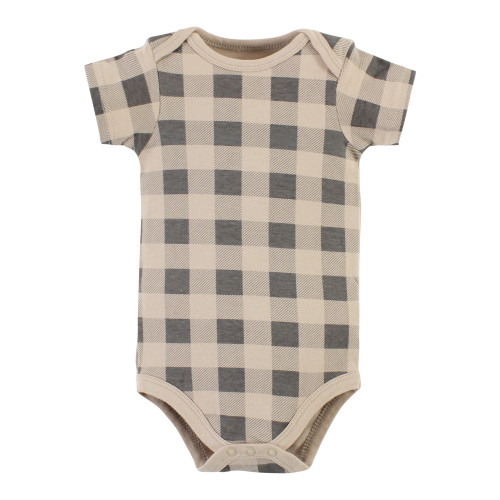 Hudson Baby Cotton Bodysuit and Pant Set, Snuggle Bear Short Sleeve