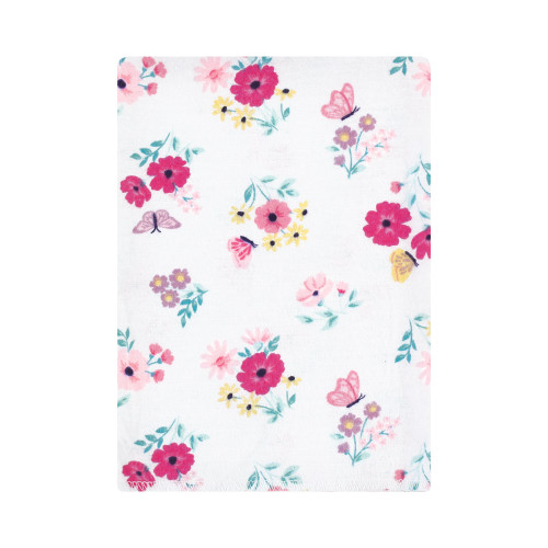 Hudson Baby Cotton Flannel Burp Cloths Bundle, Butterfly Floral