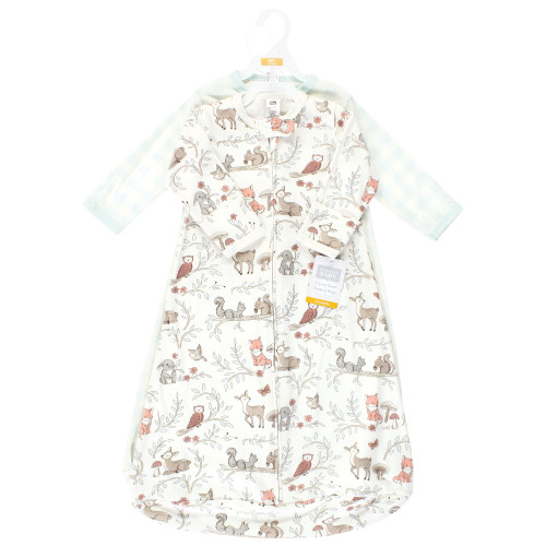 Hudson Baby Cotton Long-Sleeve Wearable Sleeping Bag, Sack, Blanket, Girl Woodland Pals Long Sleeve