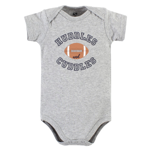 Hudson Baby Cotton Bodysuits, Football Huddles 3-Pack