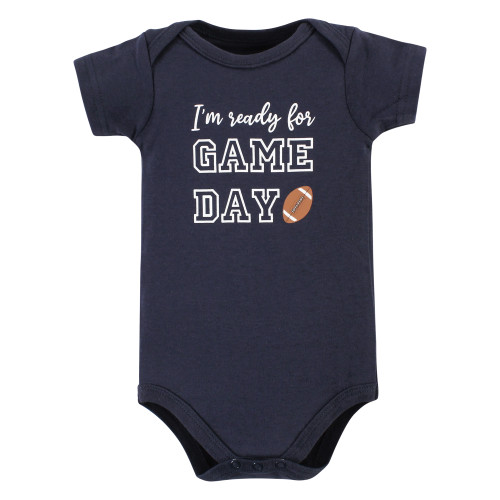 Hudson Baby Cotton Bodysuits, Football Huddles 3-Pack