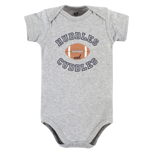 Hudson Baby Cotton Bodysuit, Pant and Shoe Set, Football Huddles Short Sleeve