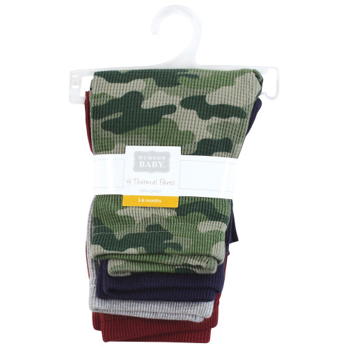 Hudson Baby Thermal Tapered Ankle Pants 4pk, Basic Camo