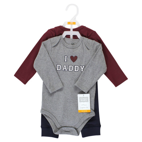 Hudson Baby Cotton Bodysuit and Pant Set, Boy Daddy Long Sleeve