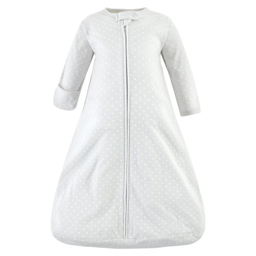 Hudson Baby Cotton Long-Sleeve Wearable Sleeping Bag, Sack, Blanket, Lilac Elephants Long Sleeve