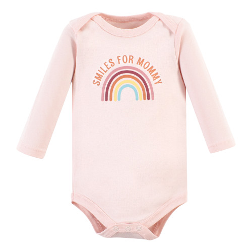 Hudson Baby Cotton Bodysuit and Pant Set, Sunshine Rainbows Long-Sleeve