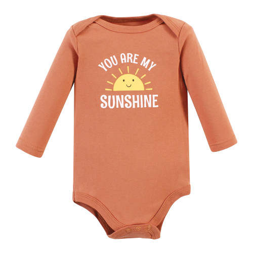 Hudson Baby Cotton Bodysuit and Pant Set, Sunshine Rainbows Long-Sleeve