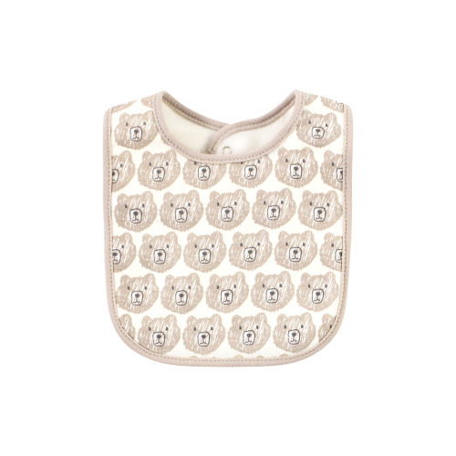 Hudson Baby Cotton Bib and Sock Set, Snuggle Bear