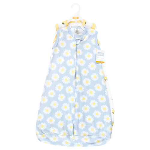 Hudson Baby Cotton Long-Sleeve Wearable Sleeping Bag, Sack, Blanket, Daisy Bee Sleeveless