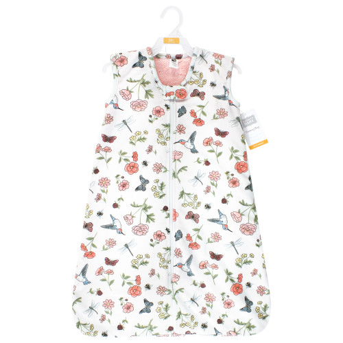 Hudson Baby Plush Faux Fur Sleeping Bag, Wearable Blanket, Hummingbird Garden