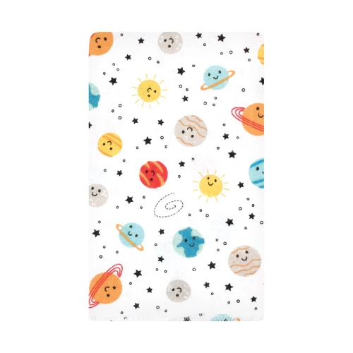 Hudson Baby Cotton Poly Flannel Burp Cloths, Happy Planets 10 Pack