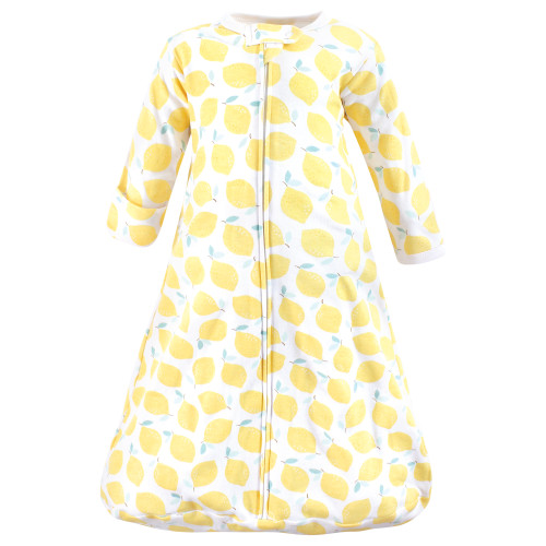 Hudson Baby Cotton Long-Sleeve Wearable Sleeping Bag, Sack, Blanket, Lemon Daisy Long Sleeve