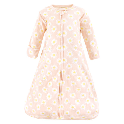 Hudson Baby Cotton Long-Sleeve Wearable Sleeping Bag, Sack, Blanket, Lemon Daisy Long Sleeve