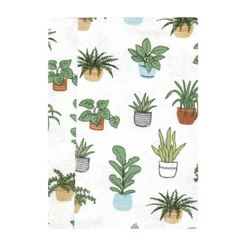 Hudson Baby Cotton Flannel Burp Cloths, Plants 7 Pack