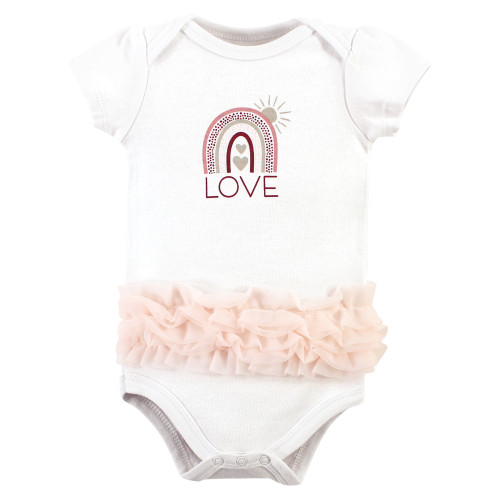 Hudson Baby Cotton Bodysuits, Love Rainbow Tutu