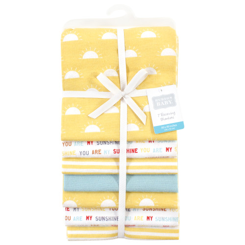 Hudson Baby Cotton Flannel Receiving Blankets Bundle, My Sunshine