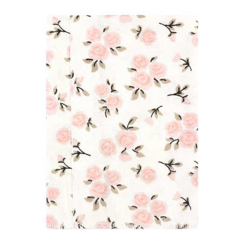 Hudson Baby Cotton Flannel Burp Cloths, Neutral Pink Floral 7 Pack