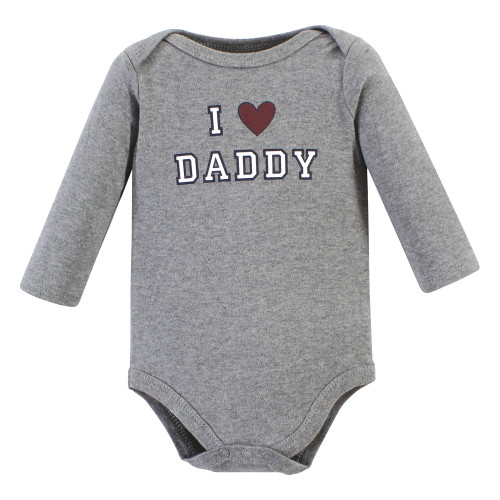 Hudson Baby Cotton Long-Sleeve Bodysuits, Boy Daddy 5-Pack