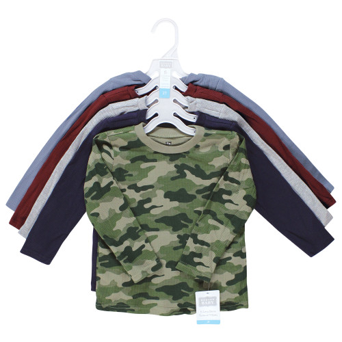 Hudson Baby Thermal Long Sleeve Tees 5pk, Basic Camo