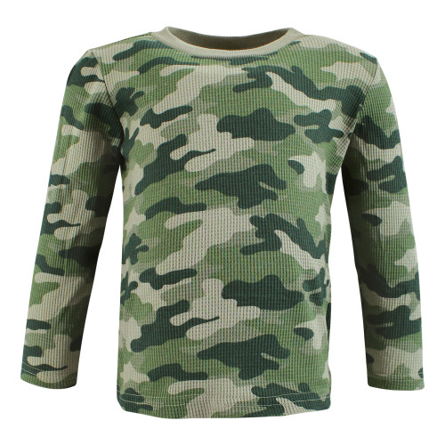 Hudson Baby Thermal Long Sleeve Tees 5pk, Basic Camo