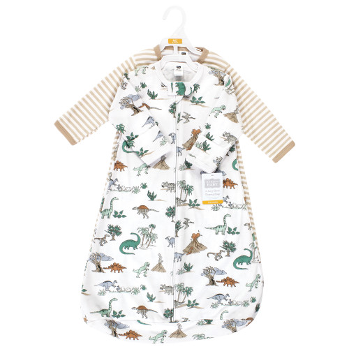 Hudson Baby Cotton Long-Sleeve Wearable Sleeping Bag, Sack, Blanket, Boy Dino World Long Sleeve