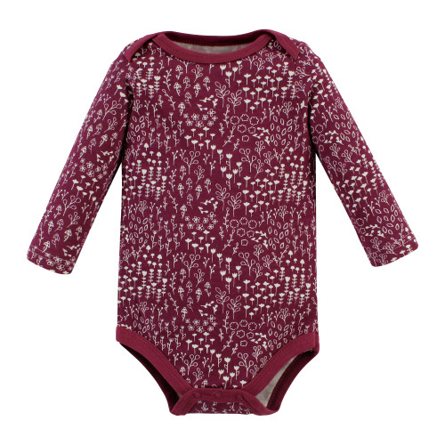 Hudson Baby Cotton Long-Sleeve Bodysuits, Little Love Flowers 5-Pack