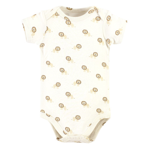 Hudson Baby Cotton Bodysuit, Pant and Bib Set, Brave Lion