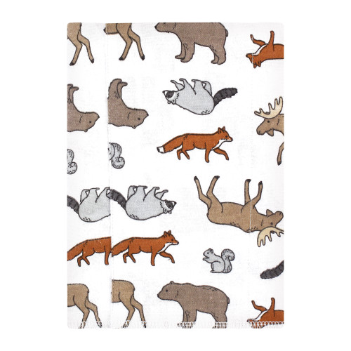 Hudson Baby Cotton Flannel Burp Cloths, Animal Adventure 7 Pack