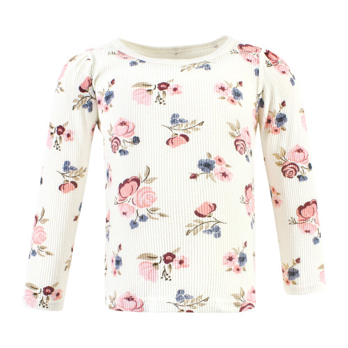 Hudson Baby Thermal Long Sleeve Tees 5pk, Dusty Rose Floral