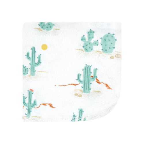 Hudson Baby Flannel Cotton Washcloths, Desert Cactus 12 Pack