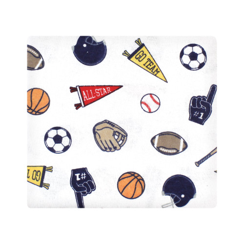Hudson Baby Cotton Flannel Receiving Blankets, Sports Fan