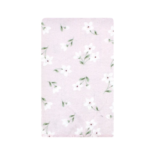 Hudson Baby Cotton Poly Flannel Burp Cloths, Purple Dainty Floral 10 Pack