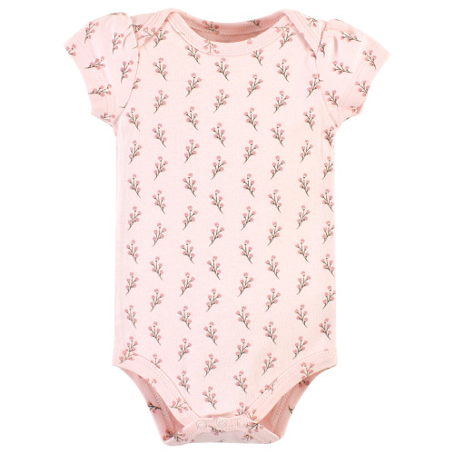 Hudson Baby Cotton Bodysuits, Soft Painted Floral 3-Pack