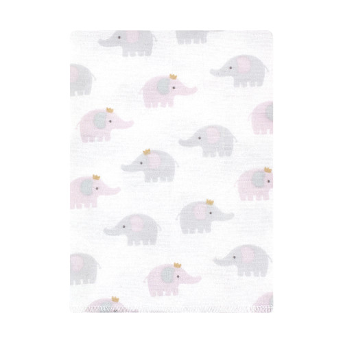 Hudson Baby Cotton Flannel Burp Cloths Bundle, Lilac Elephants