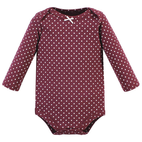 Hudson Baby Cotton Long-Sleeve Bodysuits, Plum Wildflower 3 Pack