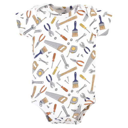 Hudson Baby Cotton Bodysuit and Pant Set, Construction Work Short Sleeve