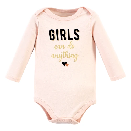 Hudson Baby Cotton Bodysuit and Pant Set, Cinnamon Hearts Long Sleeve