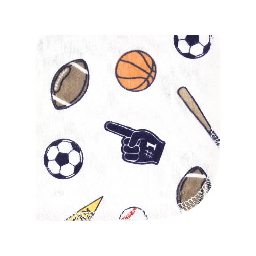 Hudson Baby Flannel Cotton Washcloths, Sports Fan 10 Pack