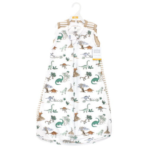 Hudson Baby Cotton Long-Sleeve Wearable Sleeping Bag, Sack, Blanket, Boy Dino World Sleeveless
