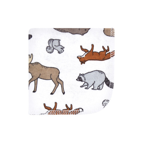 Hudson Baby Flannel Cotton Washcloths, Animal Adventure 10 Pack