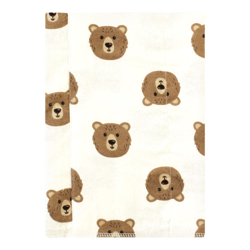 Hudson Baby Cotton Flannel Burp Cloths, Brown Bear 7 Pack