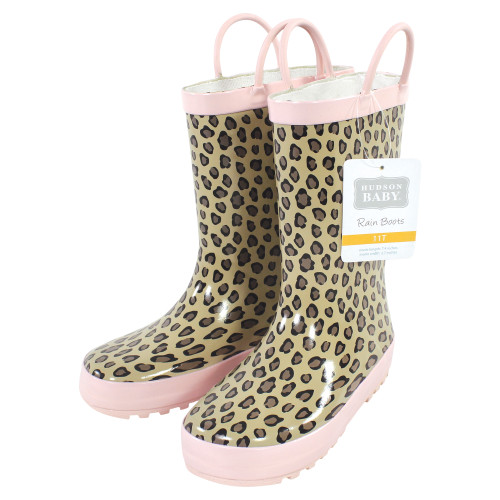 Hudson Baby Rain Boots, Leopard Pink