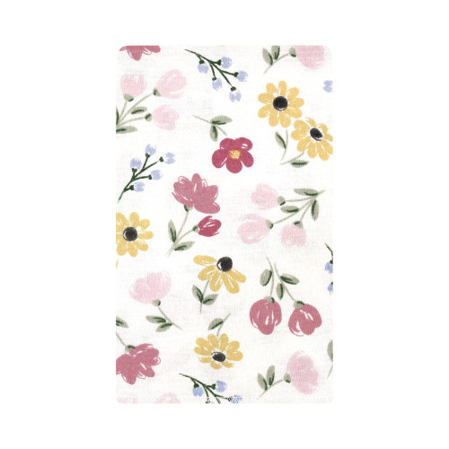 Hudson Baby Cotton Flannel Burp Cloths, Soft Painted Floral 10 Pack