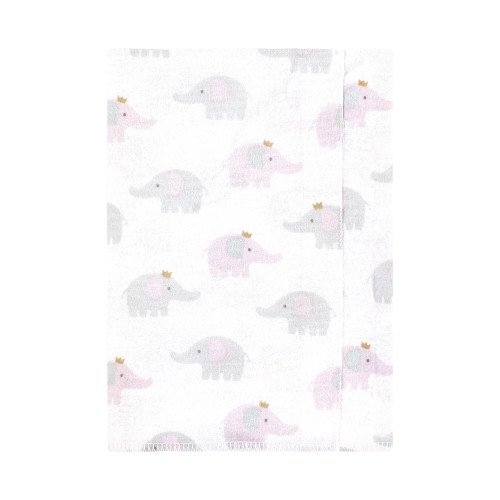 Hudson Baby Cotton Flannel Burp Cloths, Lilac Elephants 4 Pack