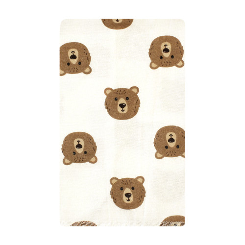 Hudson Baby Cotton Flannel Burp Cloths, Brown Bear 10 Pack