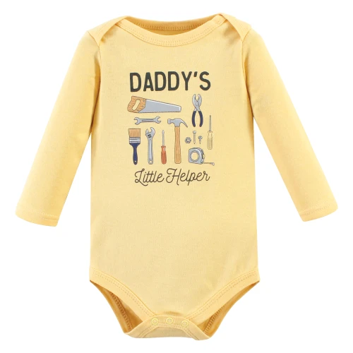 Hudson Baby Cotton Bodysuit, Pant and Shoe Set, Construction Work Long Sleeve